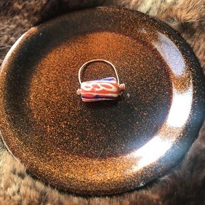 Handmade African glass beaded ring